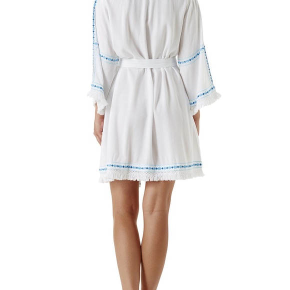 KARA WHITE/BLUE KAFTAN - Picture 3 of 3